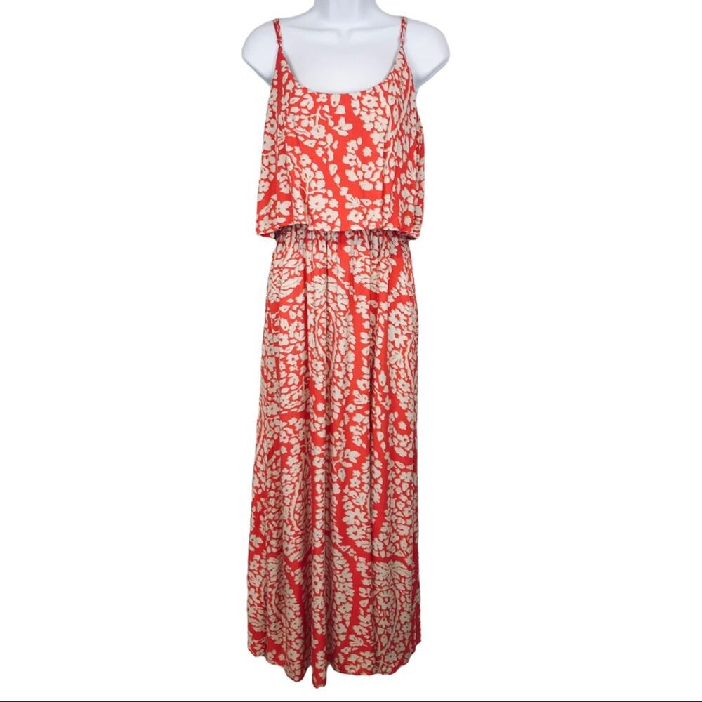 Lucky Brand Floral Maxi Dress Coral Pink